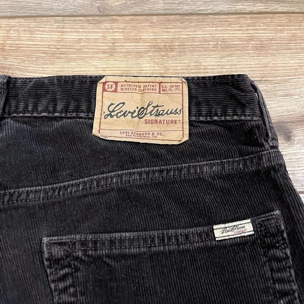 Y2K Levi Strauss Signature Straight Leg Dark Brown Corduroy Pants 36x34 (36x33)